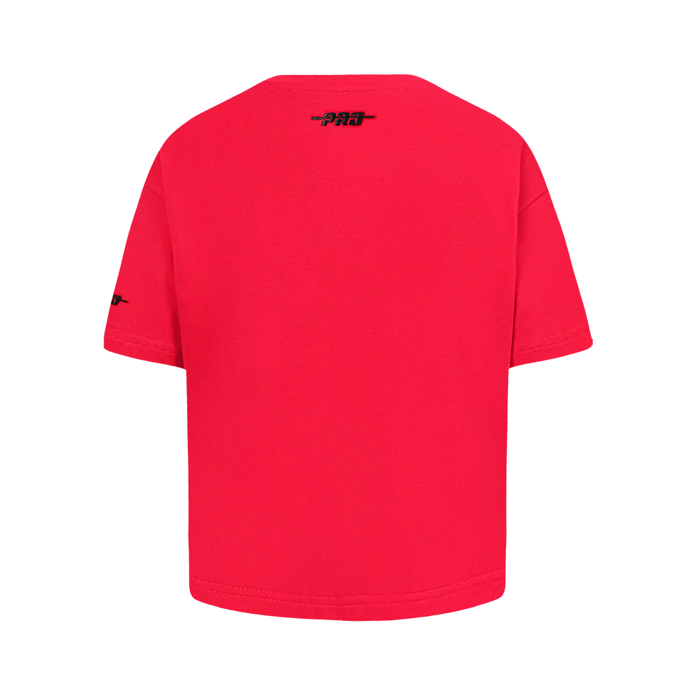 NBA HOUSTON ROCKETS RETRO CLASSIC LITTLE GIRLS SHORT SLEEVE BOXY TEE (RED) - Image 3