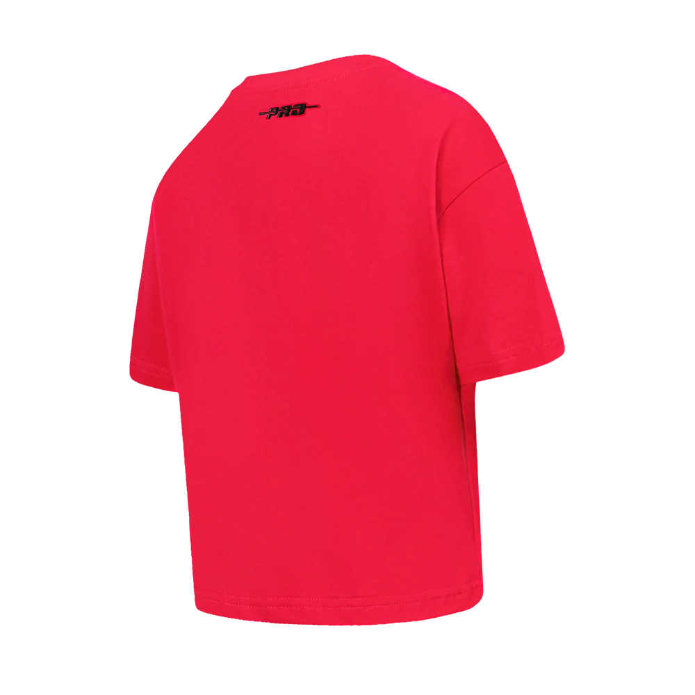 NBA HOUSTON ROCKETS RETRO CLASSIC LITTLE GIRLS SHORT SLEEVE BOXY TEE (RED) - Image 4