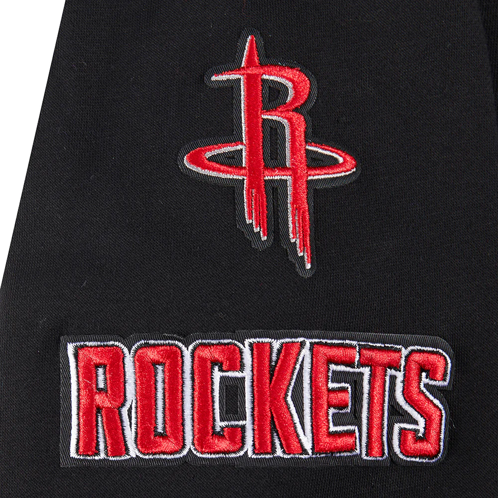 NBA HOUSTON ROCKETS CLASSIC LITTLE GIRLS FLEECE FULL ZIP HOODIE (BLACK) - Image 5