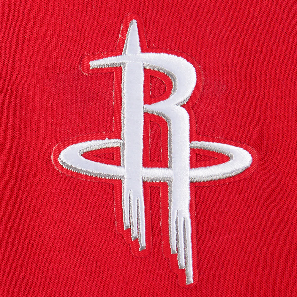 NBA HOUSTON ROCKETS RETRO CLASSIC LITTLE GIRLS RIB FLEECE CREWNECK (RED/BLACK) - Image 8