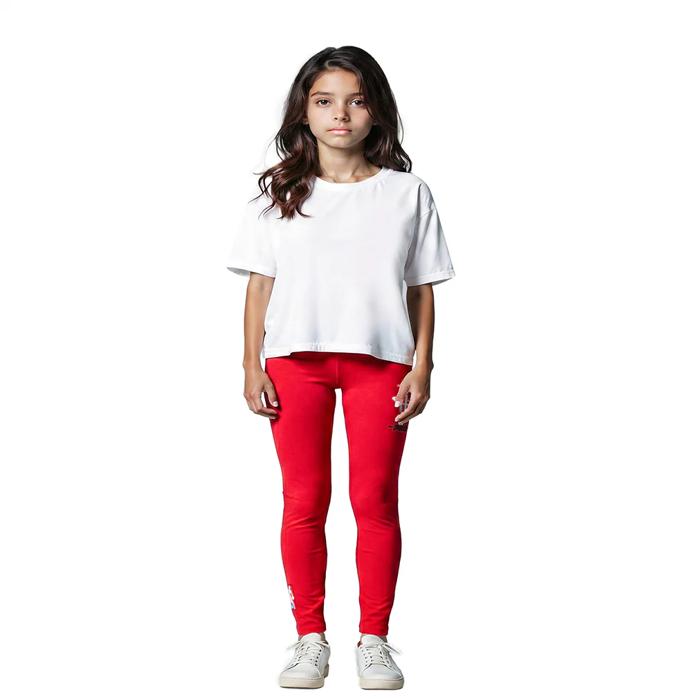 NBA HOUSTON ROCKETS RETRO CLASSIC LITTLE GIRLS LEGGING (RED) - Image 3