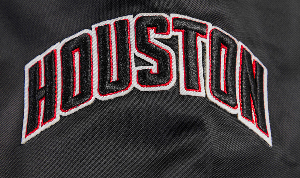 NBA HOUSTON ROCKETS CLASSIC WOMEN'S SATIN JACKET (BLACK) - Image 6