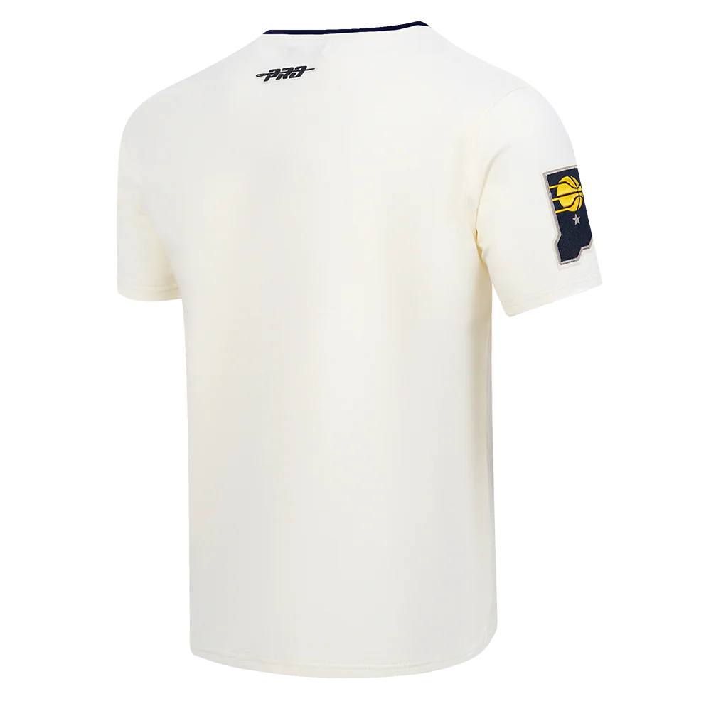 INDIANA PACERS MODERN ORIGINALS MEN'S RINGER TEE (EGGSHELL/ MIDNIGHT NAVY) - Image 4