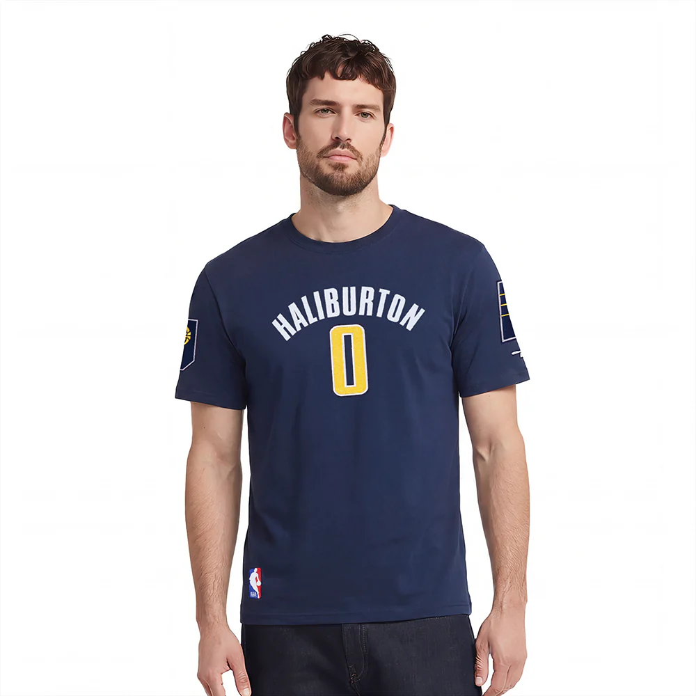 NBA INDIANA PACERS TYRESE HALIBURTON #0 CLASSIC PNN MEN'S SJ TEE V2 (MIDNIGHT NAVY)