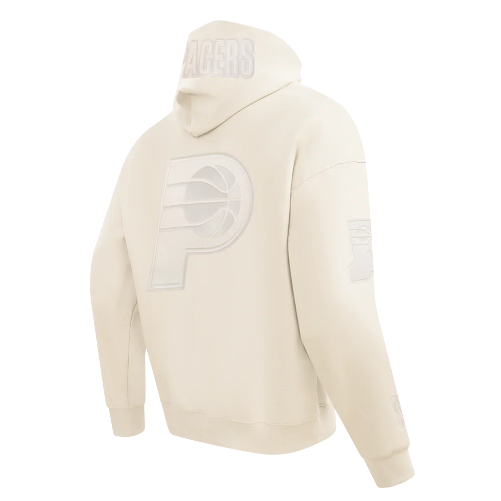 NBA INDIANA PACERS TYRESE HALIBURTON #0 NEUTRAL PNN MEN'S DROP SHOULDER FLC PO HOODIE (EGGSHELL) - Image 6
