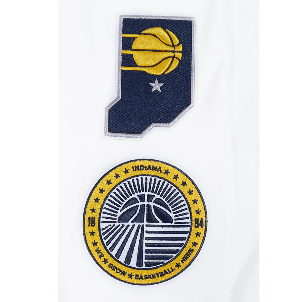 NBA INDIANA PACERS CLASSIC CHENILLE DOUBLE KNIT FULL ZIP PULLOVER HOODIE (WHITE) - Image 11
