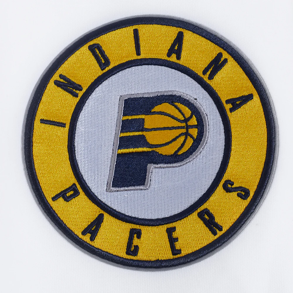 NBA INDIANA PACERS CLASSIC CHENILLE DOUBLE KNIT FULL ZIP PULLOVER HOODIE (WHITE) - Image 8