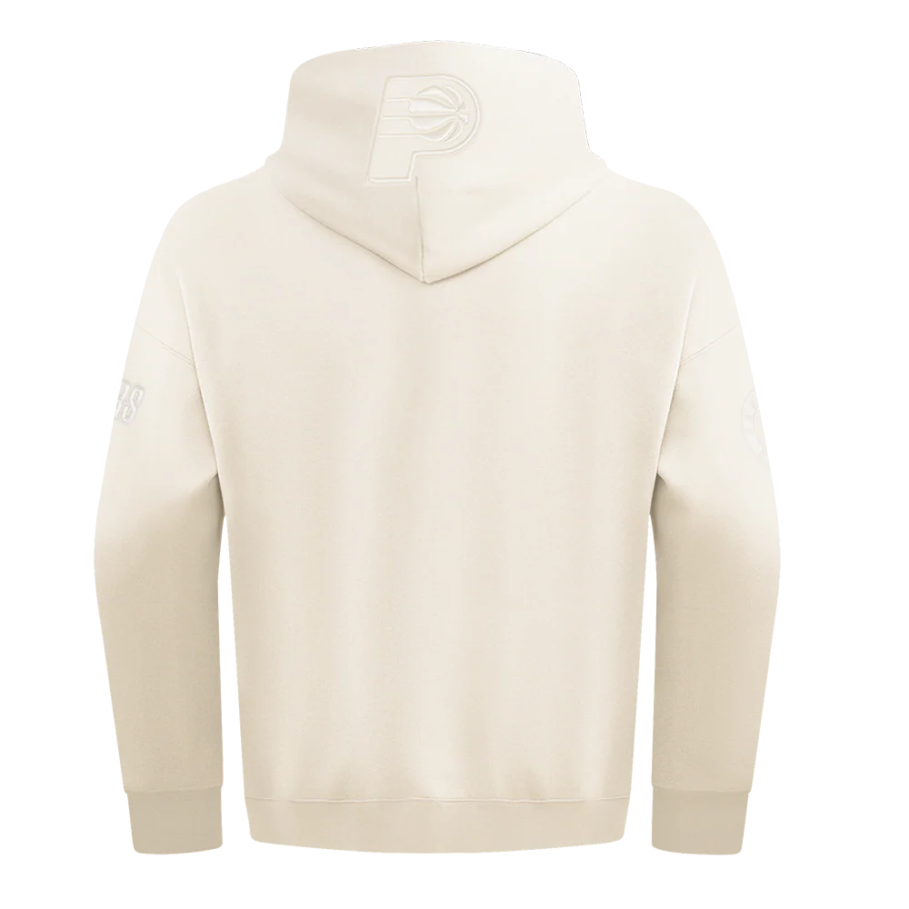 NBA INDIANA PACERS NEUTRAL MEN'S DROP SHOULDER FLC PO HOODIE (EGGSHELL) - Image 3