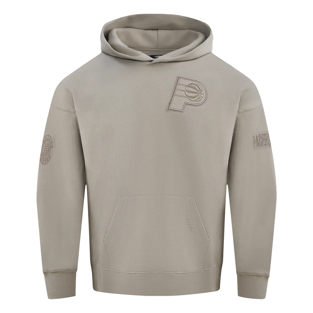 NBA INDIANA PACERS NEUTRAL MEN'S DROP SHOULDER FLC PO HOODIE (TAUPE) - Image 3