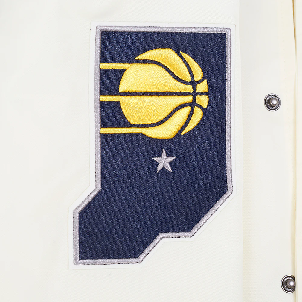 NBA INDIANA PACERS BEST OF MEN'S RIB SATIN JACKET (EGGSHELL/ MIDNIGHT NAVY) - Image 9