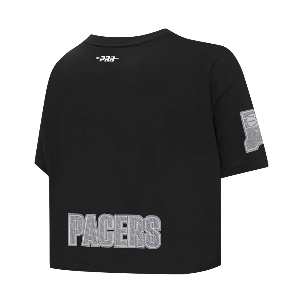 NBA INDIANA PACERS REVERSE FRENCH TERRY WOMEN'S SJ BOXY TEE (BLACK) - Image 4