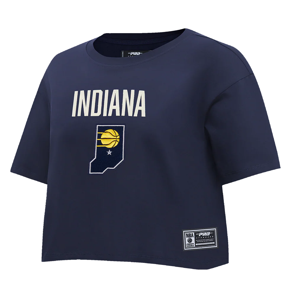 NBA INDIANA PACERS MODERN ORIGINALS WOMEN'S SJ BOXY TEE (MIDNIGHT NAVY) - Image 3