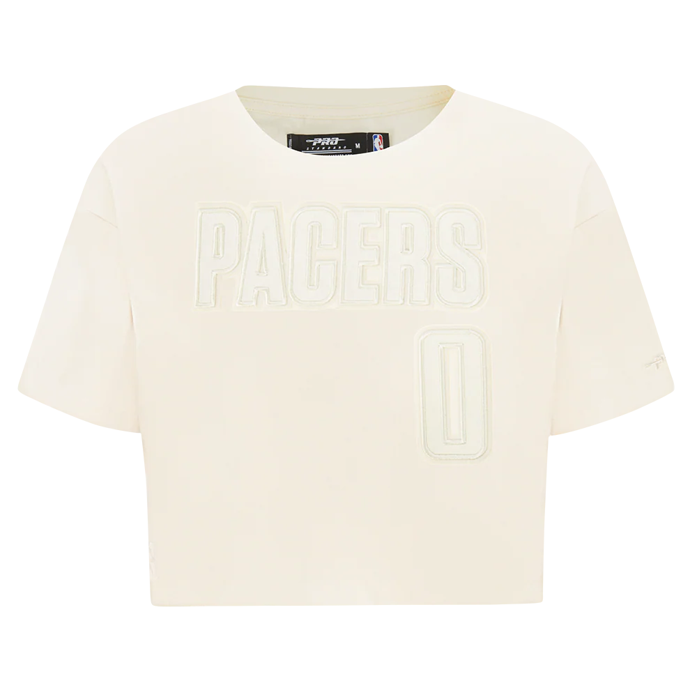 NBA INDIANA PACERS TYRESE HALIBURTON #0 NEUTRAL PNN WOMEN'S SJ BOXY TEE (EGGSHELL) - Image 3