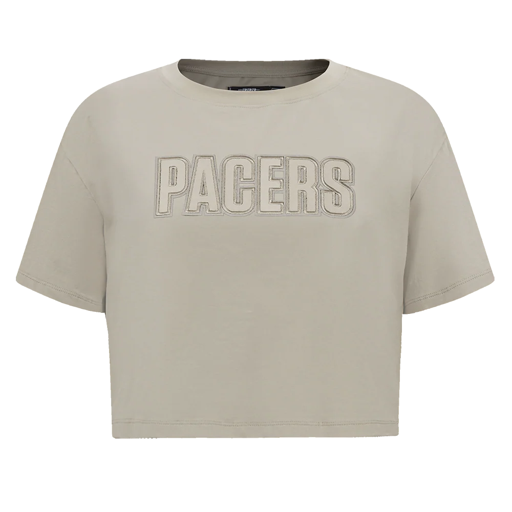 NBA INDIANA PACERS NEUTRAL SINGLE JERSEY BOXY TEE (TAUPE) - Image 3