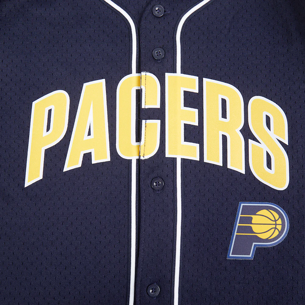 INDIANA PACERS CLASSIC BIG BOY'S MESH BUTTON DOWN SHIRT (MIDNIGHT NAVY) - Image 7