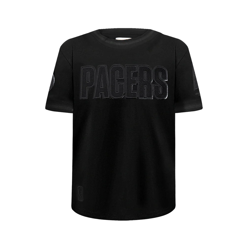 NBA INDIANA PACERS TRIPLE BLACK BIG BOYS SS STRIPED RIB TEE (JET BLACK)
