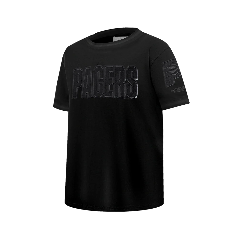 NBA INDIANA PACERS TRIPLE BLACK BIG BOYS SS STRIPED RIB TEE (JET BLACK) - Image 2
