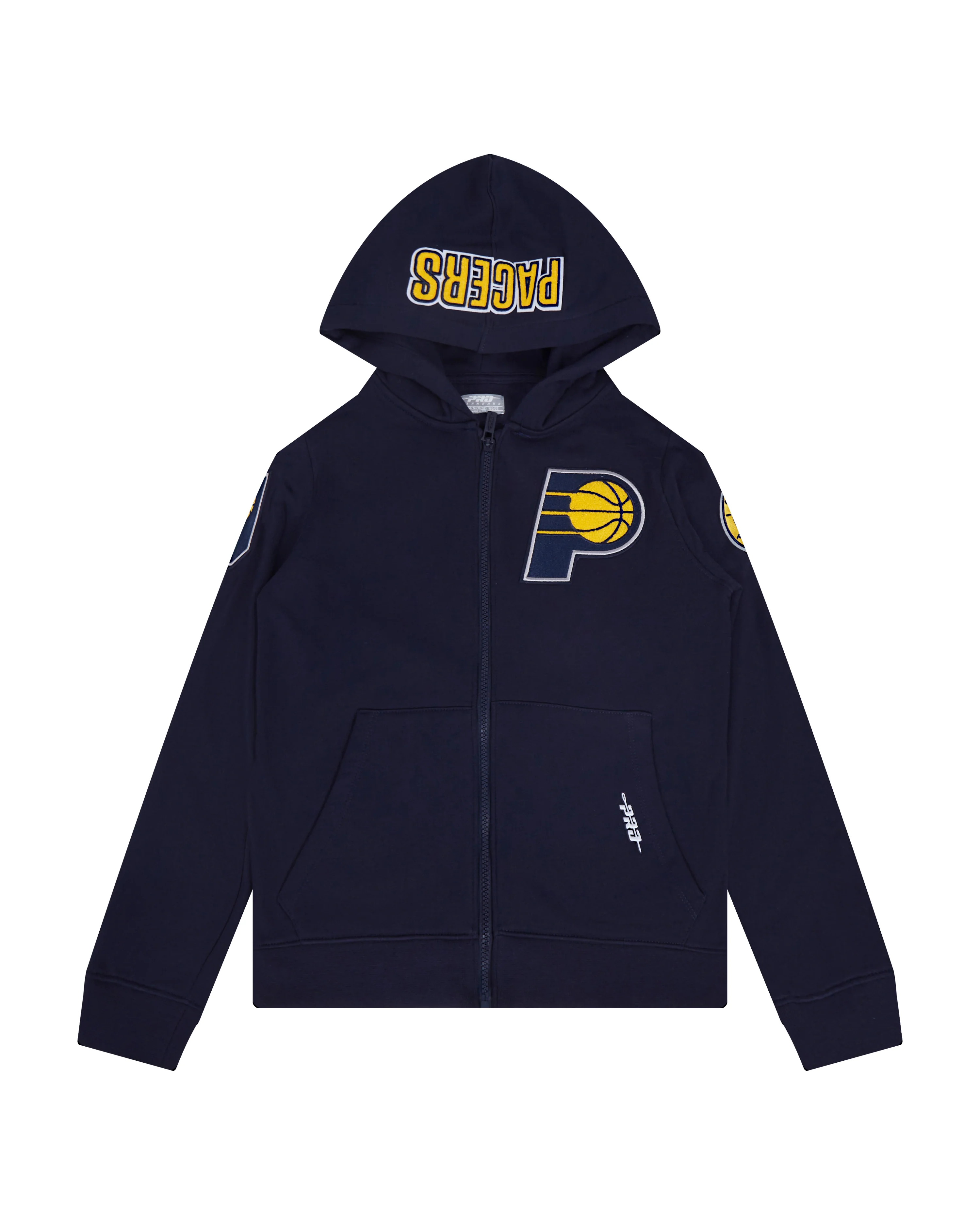 NBA INDIANA PACERS CLASSIC BIG BOYS FLEECE FULL ZIP PULLOVER HOODIE (MIDNIGHT NAVY)