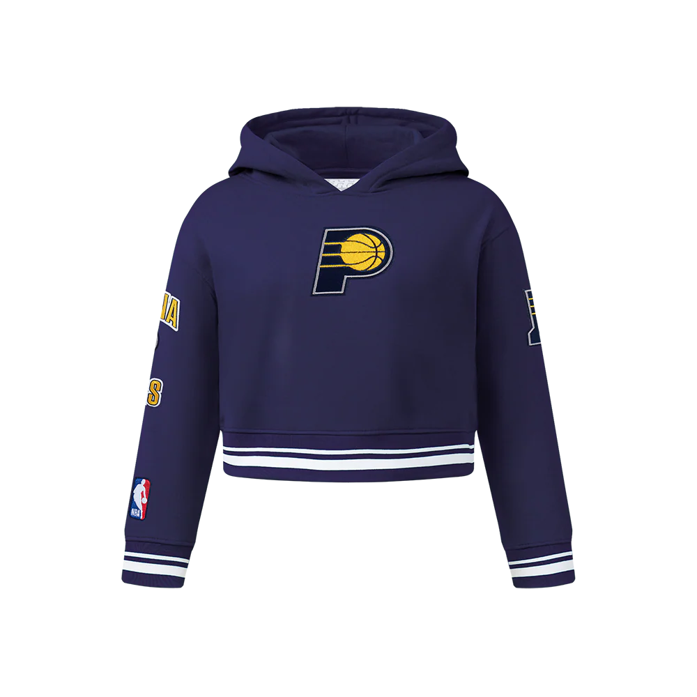INDIANA PACERS RETRO CLASSIC BIG GIRL'S RIB FLC PO HOODIE (MIDNIGHT NAVY)