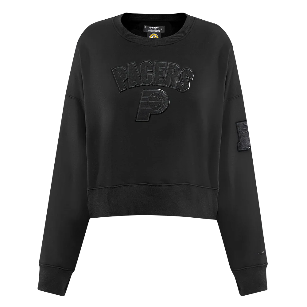 NBA INDIANA PACERS TRIPLE BLACK WOMEN'S FLC CREWNECK (TRIPLE BLACK) - Image 3