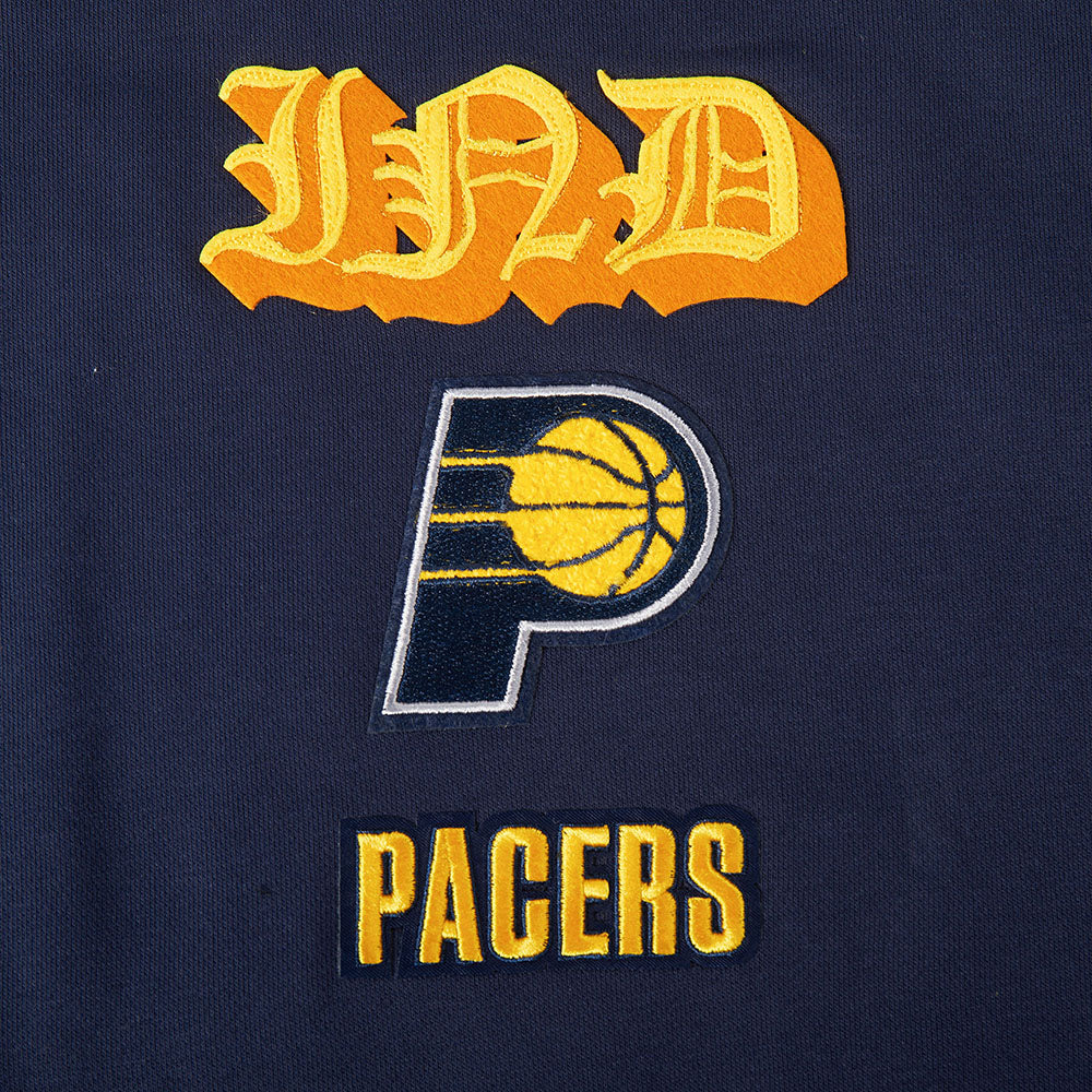 NBA INDIANA PACERS OLD ENGLISH WOMEN'S FLC CREWNECK (MIDNIGHT NAVY) - Image 8