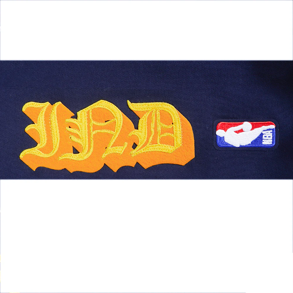 NBA INDIANA PACERS OLD ENGLISH WOMEN'S FLC CROPPED PO HOODIE (MIDNIGHT NAVY) - Image 9