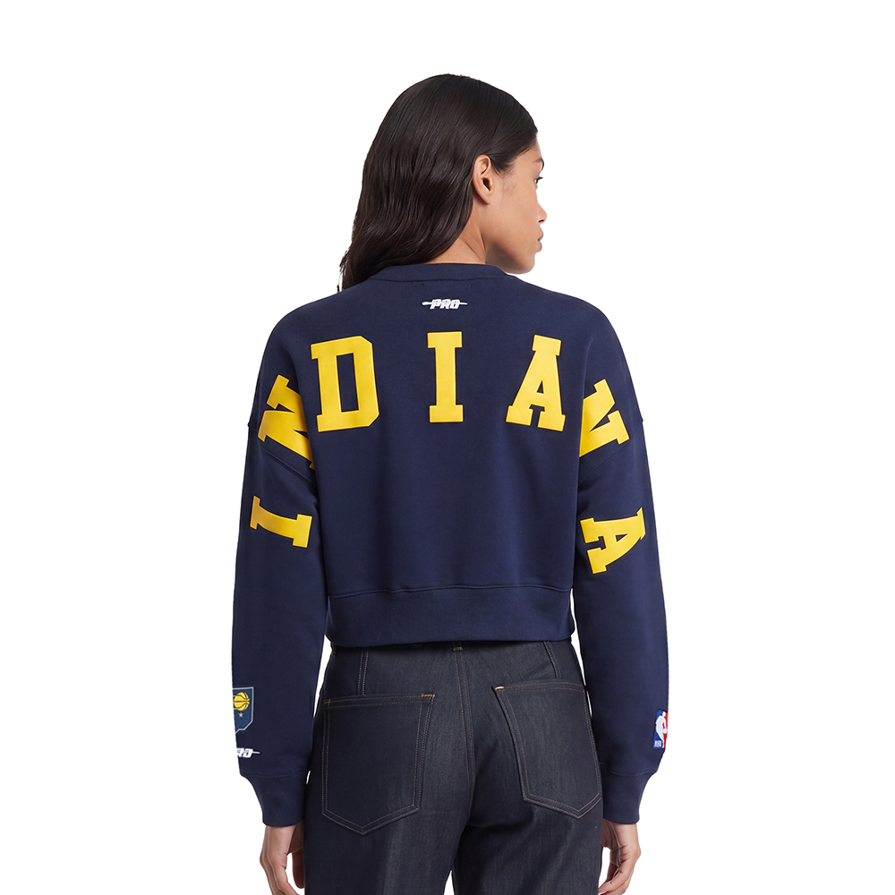 NBA INDIANA PACERS WINGSPAN WOMEN'S FLC CREWNECK (MIDNIGHT NAVY)