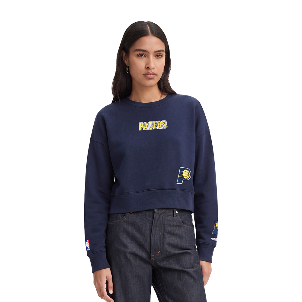 NBA INDIANA PACERS WINGSPAN WOMEN'S FLC CREWNECK (MIDNIGHT NAVY) - Image 2