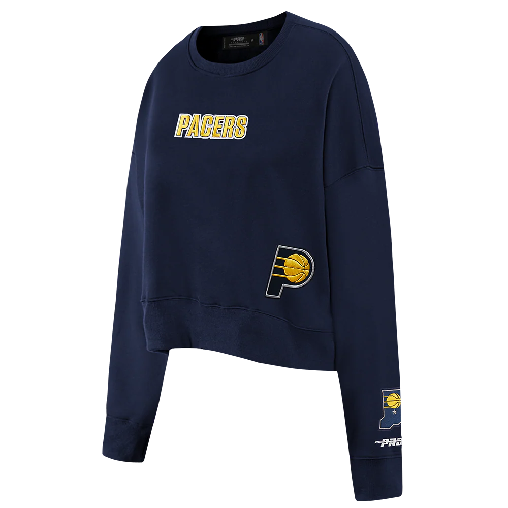 NBA INDIANA PACERS WINGSPAN WOMEN'S FLC CREWNECK (MIDNIGHT NAVY) - Image 4