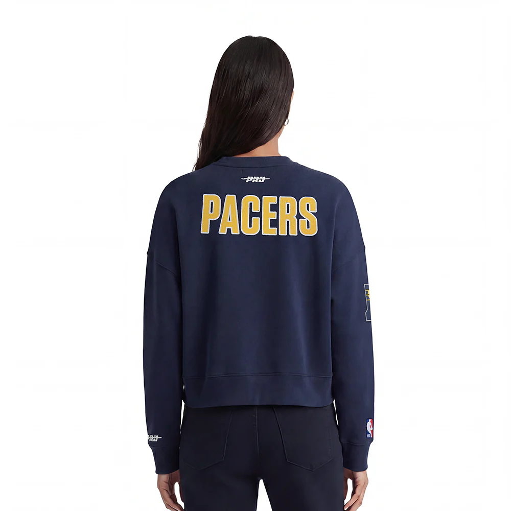 NBA INDIANA PACERS TYRESE HALIBURTON #0 CLASSIC PNN WOMEN'S FLC CREWNE (MIDNIGHT NAVY) - Image 2