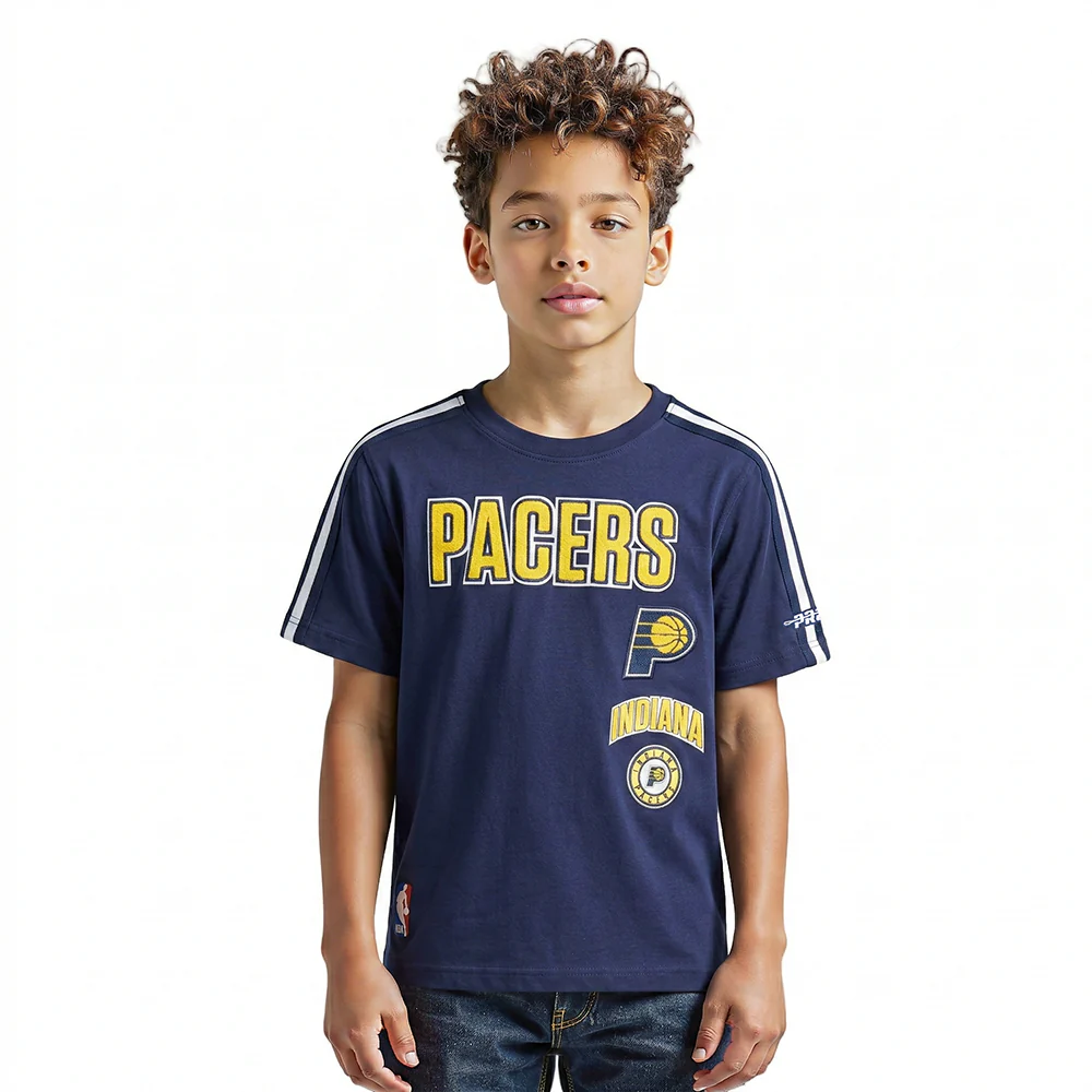NBA INDIANA PACERS RETRO CLASSIC LITTLE BOYS SHORT SLEEVE TAPING TEE (MIDNIGHT NAVY)