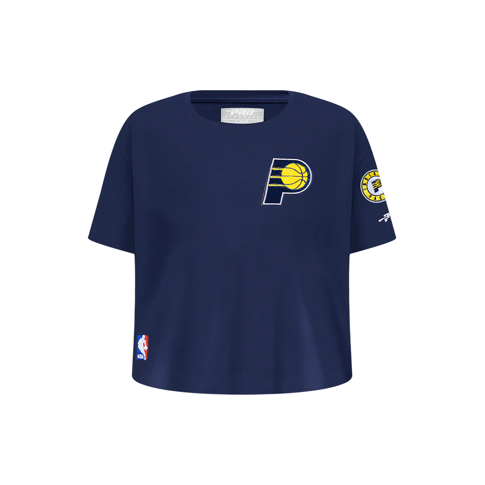 NBA INDIANA PACERS CLASSIC LITTLE GIRLS SHORT SLEEVE BOXY TEE (MIDNIGHT NAVY)