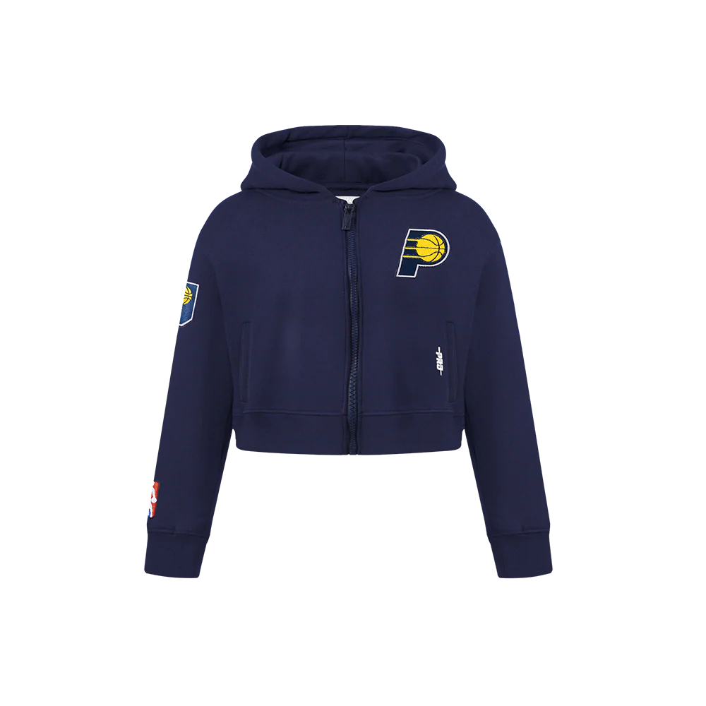 NBA INDIANA PACERS CLASSIC LITTLE GIRLS  FLEECE FULL ZIP HOODIE (MIDNIGHT NAVY)