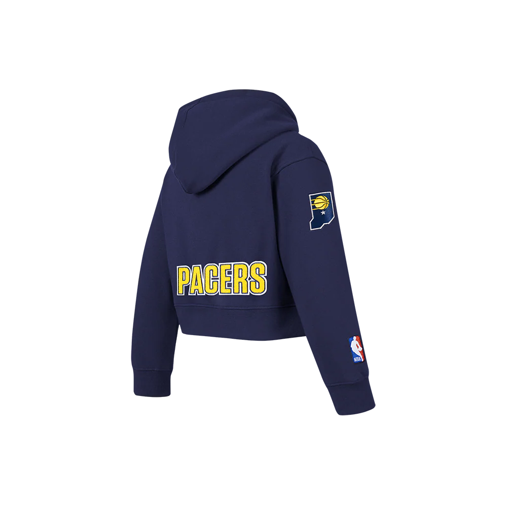 NBA INDIANA PACERS CLASSIC LITTLE GIRLS  FLEECE FULL ZIP HOODIE (MIDNIGHT NAVY) - Image 4