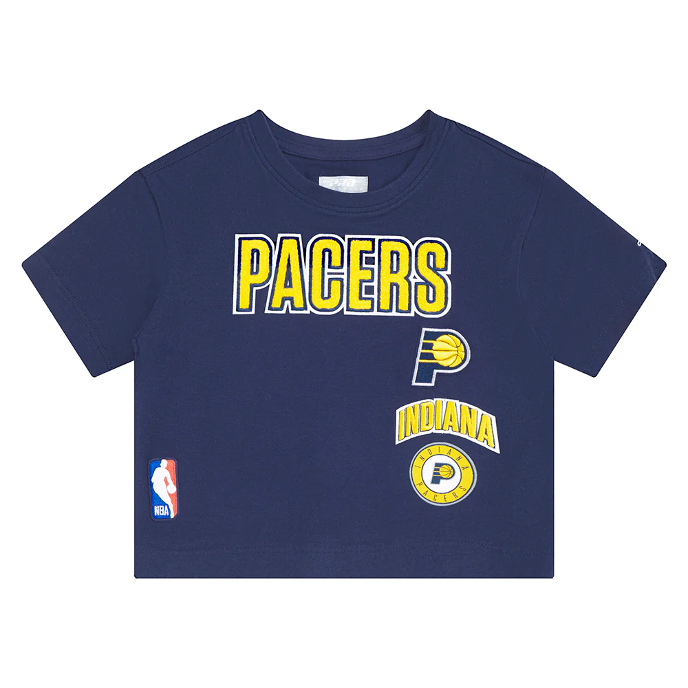 NBA INDIANA PACERS RETRO CLASSIC TODDLER GIRLS SHORT SLEEVE BOXY TEE (MIDNIGHT NAVY) - Image 3