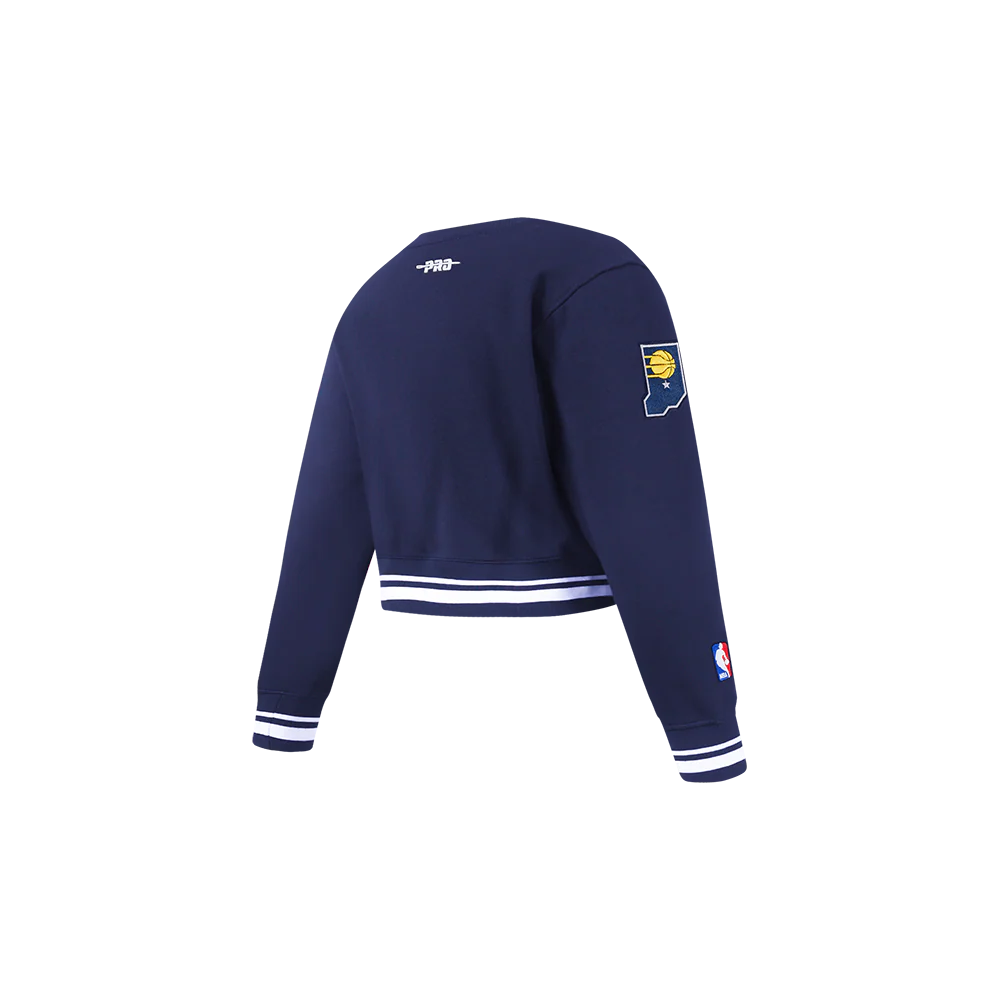 NBA INDIANA PACERS RETRO CLASSIC TODDLER GIRLS RIB FLEECE CREWNECK (MIDNIGHT NAVY) - Image 4