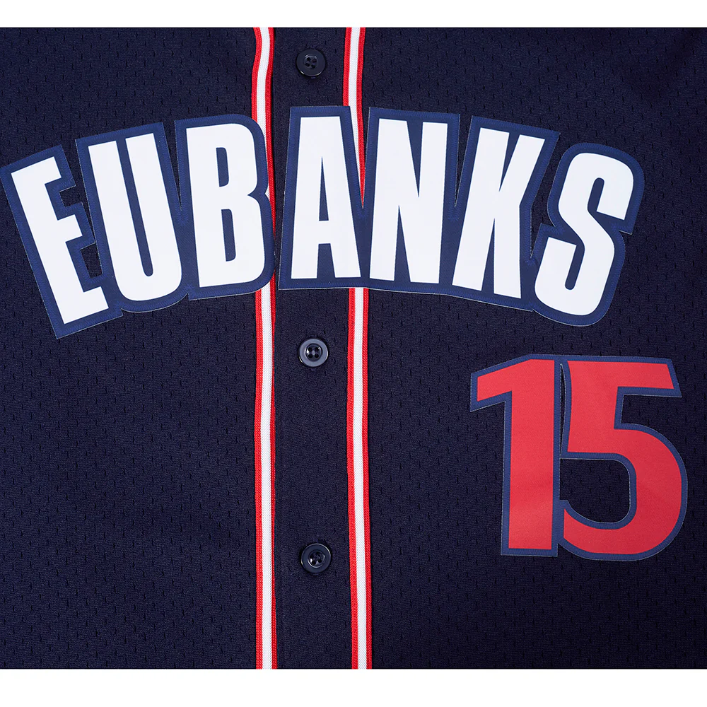 NBA LOS ANGELES CLIPPERS DREW EUBANKS #15 CLASSIC MESH PNN MEN'S MESH BUTTON DOWN SHIRT (MIDNIGHT NAVY/RED) - Image 10