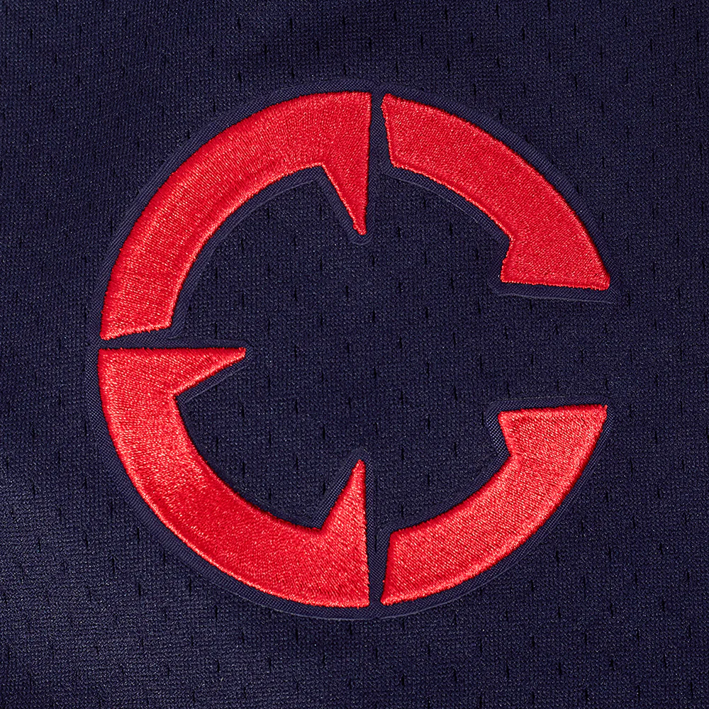 NBA LOS ANGELES CLIPPERS DREW EUBANKS #15 CLASSIC MESH PNN MEN'S MESH BUTTON DOWN SHIRT (MIDNIGHT NAVY/RED) - Image 9