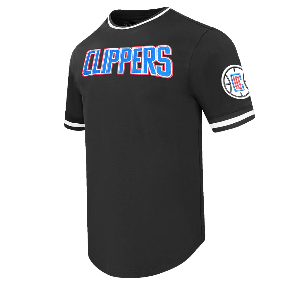 NBA LOS ANGELES CLIPPERS CLASSIC CHENILLE MEN'S DOUBLE KNIT TEE (BLACK) - Image 2