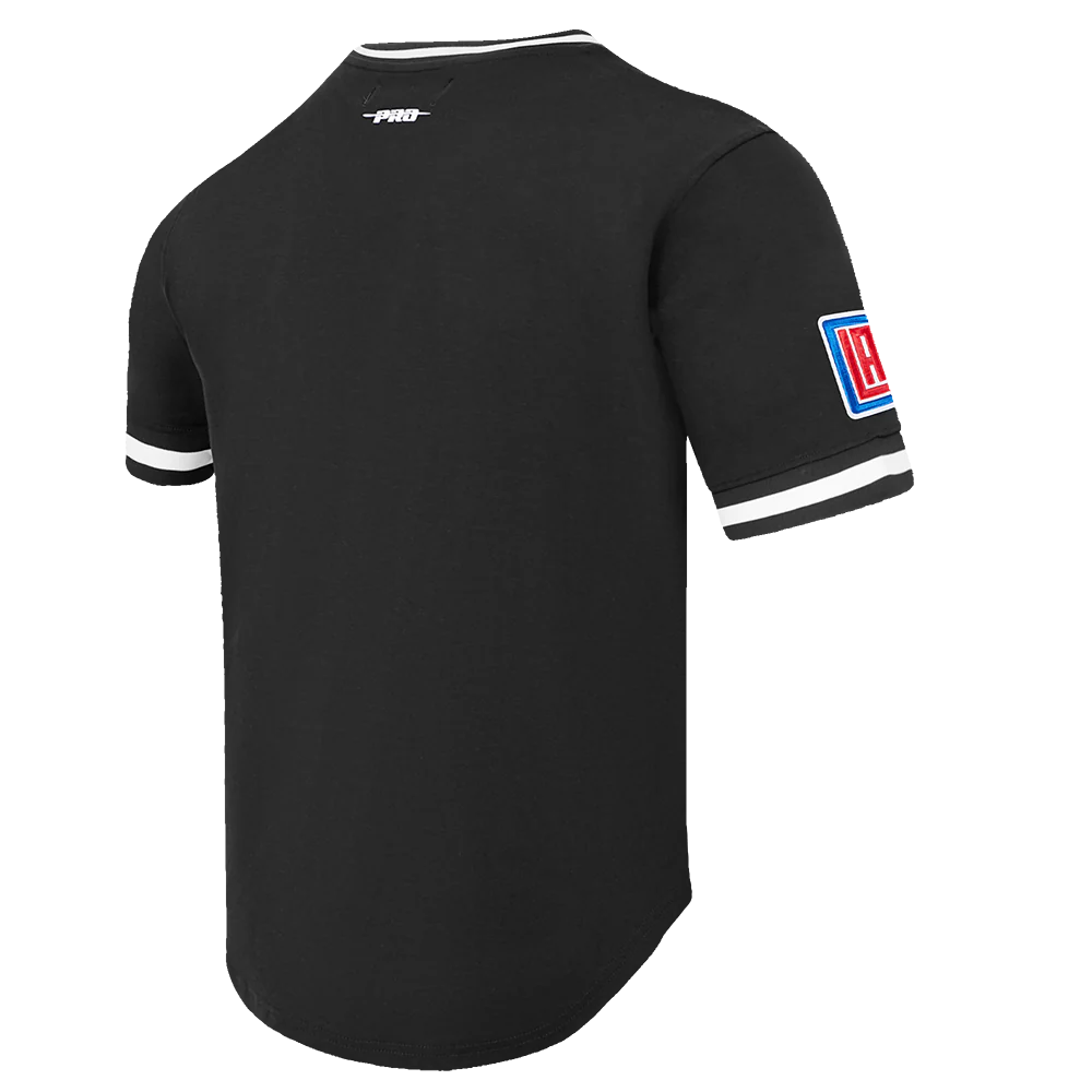 NBA LOS ANGELES CLIPPERS CLASSIC CHENILLE MEN'S DOUBLE KNIT TEE (BLACK) - Image 4