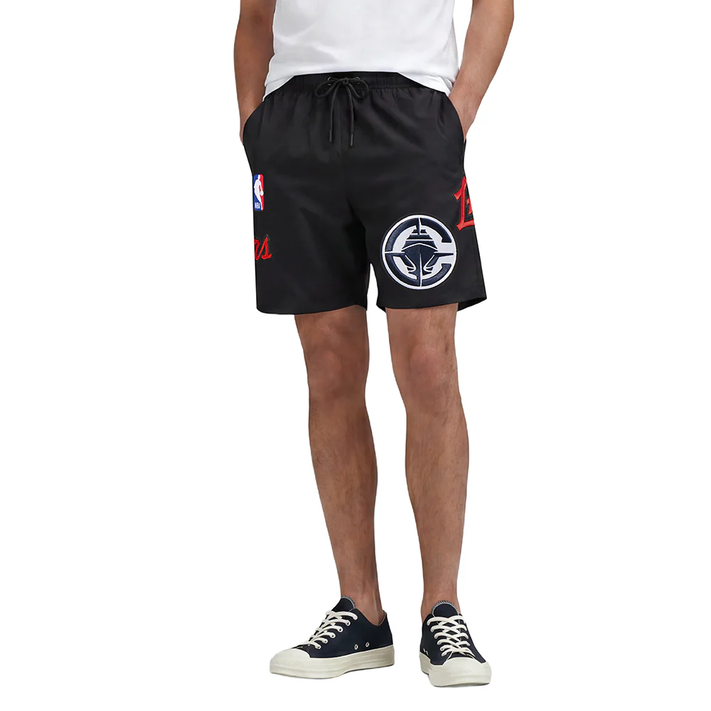 NBA LOS ANGELES CLIPPERS CLASSIC MEN'S WOVEN SHORT (BLACK)