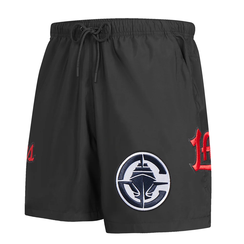 NBA LOS ANGELES CLIPPERS CLASSIC MEN'S WOVEN SHORT (BLACK) - Image 4