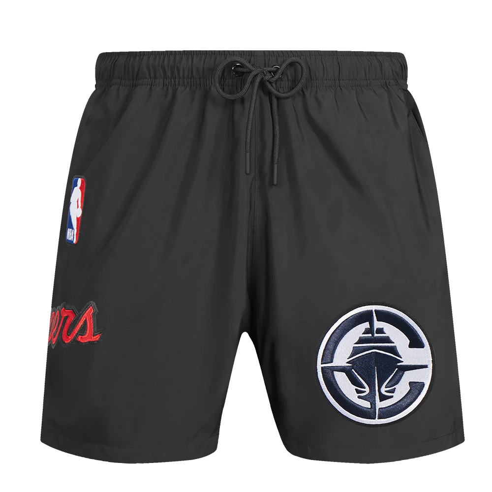 NBA LOS ANGELES CLIPPERS CLASSIC MEN'S WOVEN SHORT (BLACK) - Image 5