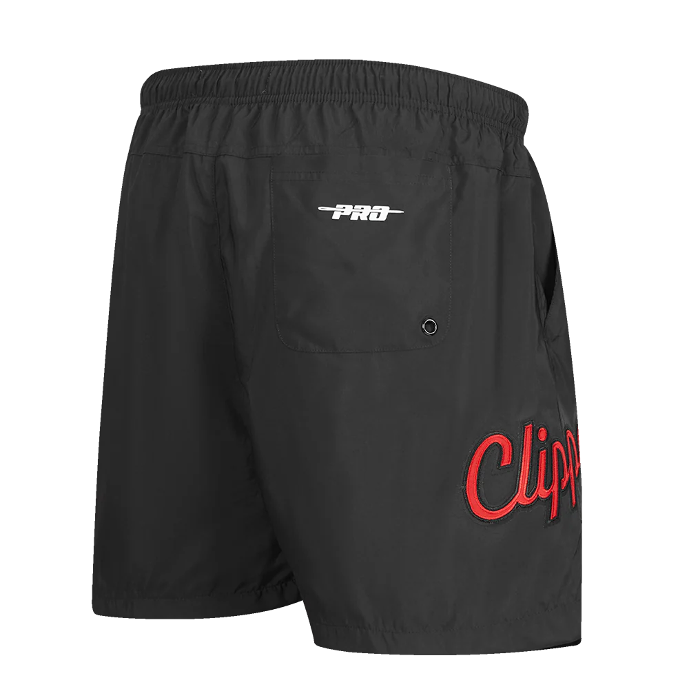NBA LOS ANGELES CLIPPERS CLASSIC MEN'S WOVEN SHORT (BLACK) - Image 6