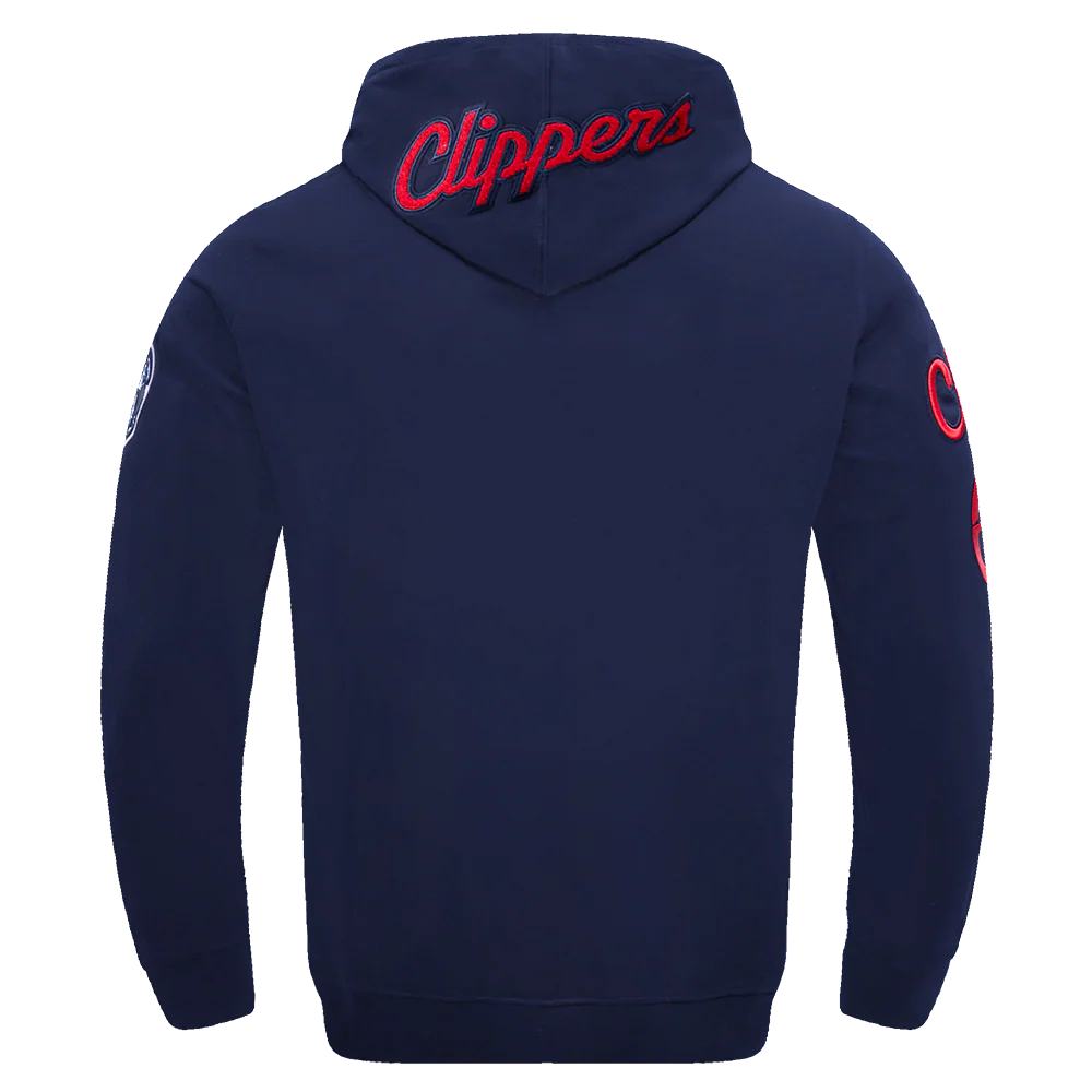 NBA LOS ANGELES CLIPPERS CLASSIC CHENILLE MEN'S DK PO HOODIE (MIDNIGHT NAVY) - Image 3