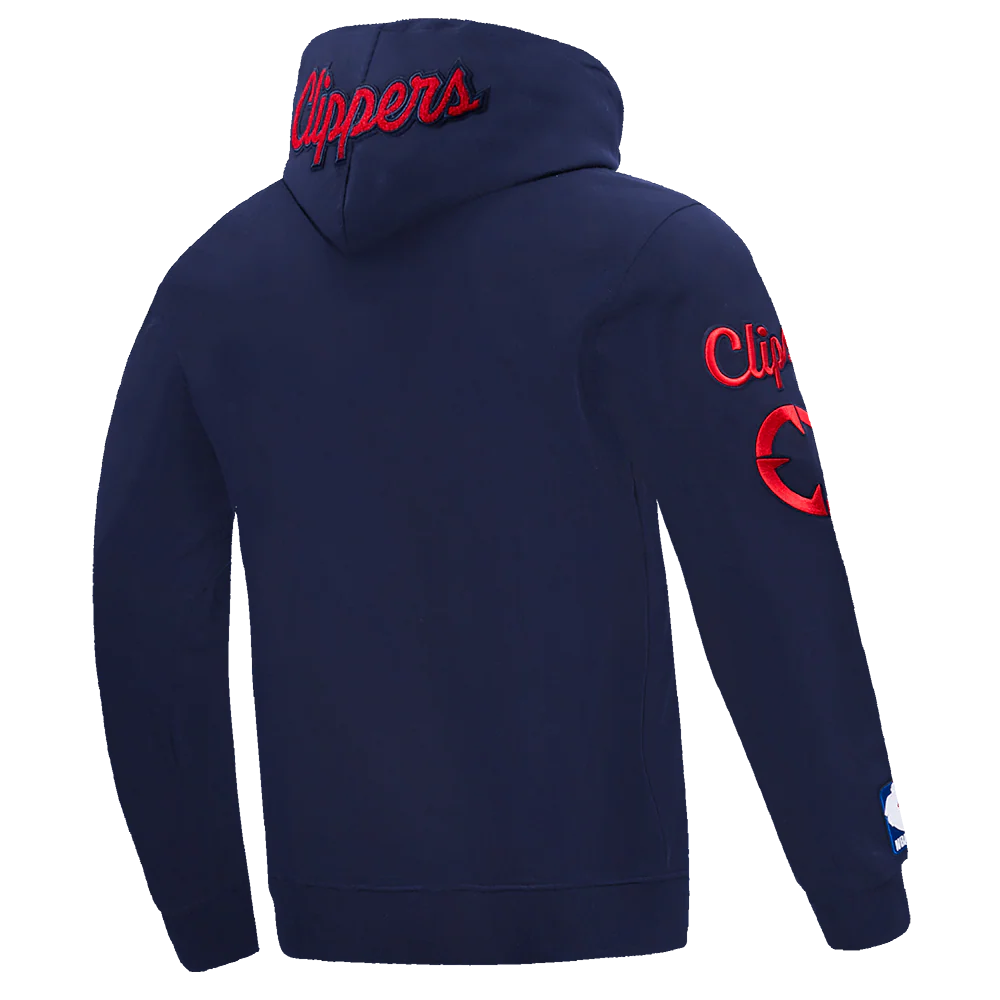 NBA LOS ANGELES CLIPPERS CLASSIC CHENILLE MEN'S DK PO HOODIE (MIDNIGHT NAVY) - Image 4