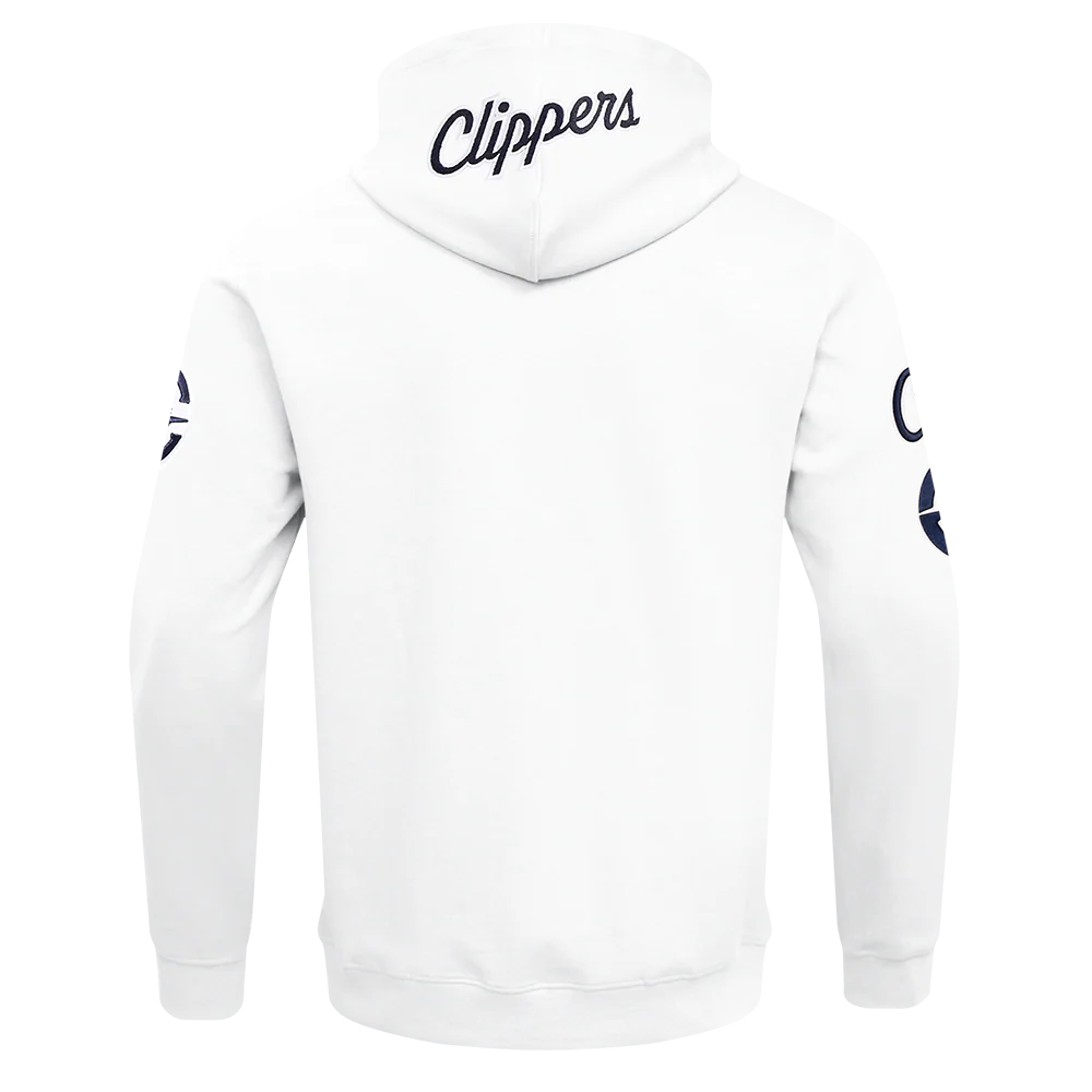 NBA LOS ANGELES CLIPPERS CLASSIC CHENILLE MEN'S FULL ZIP HOODIE (WHITE) - Image 5