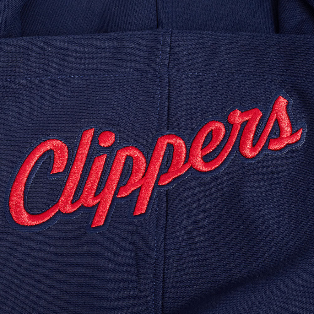 NBA LOS ANGELES CLIPPERS OLD ENGLISH MEN'S PULL OVER HOODIE (MIDNIGHT NAVY) - Image 5