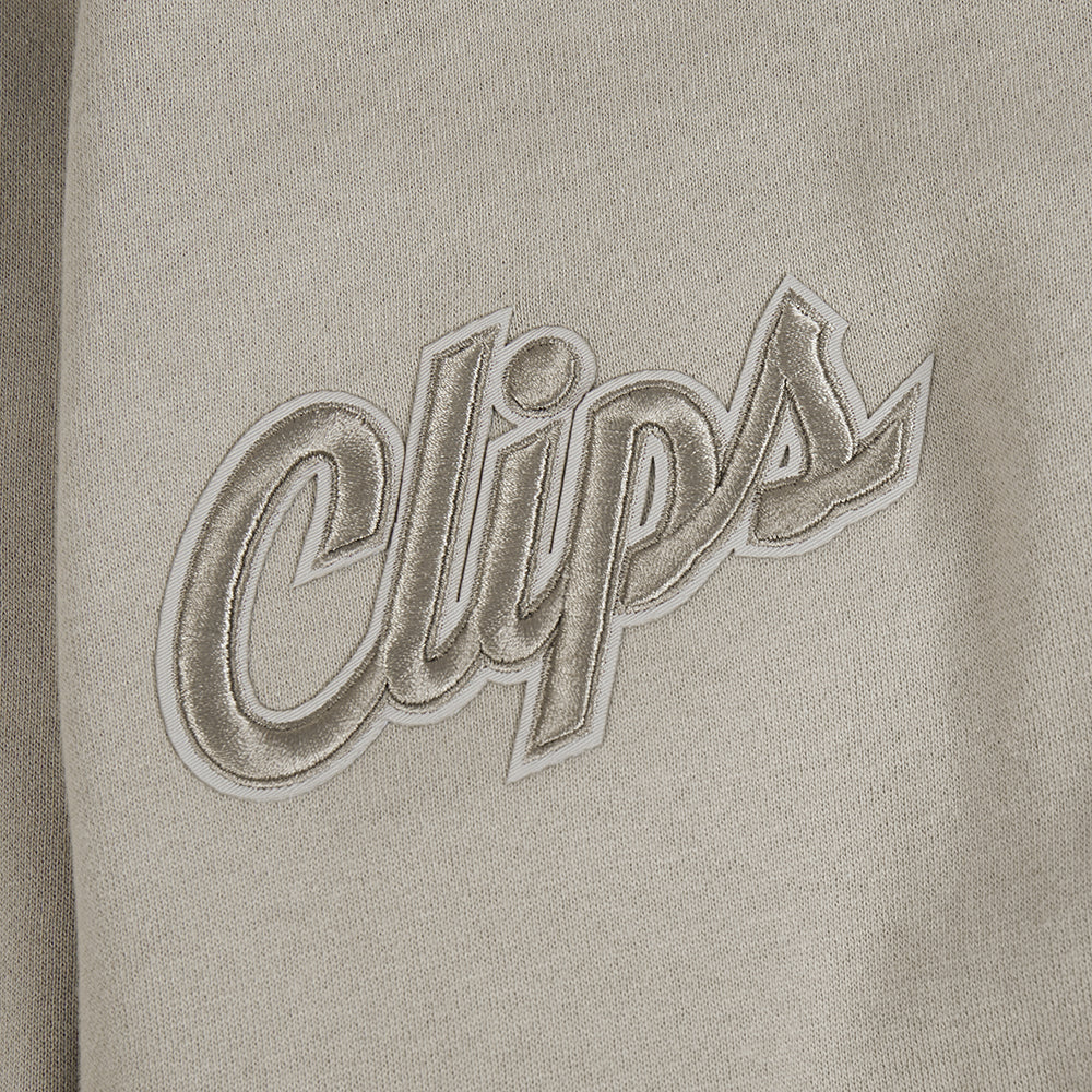 NBA LOS ANGELES CLIPPERS NEUTRAL MEN'S DROP SHOULDER FLC CREWNECK (TAUPE) - Image 9