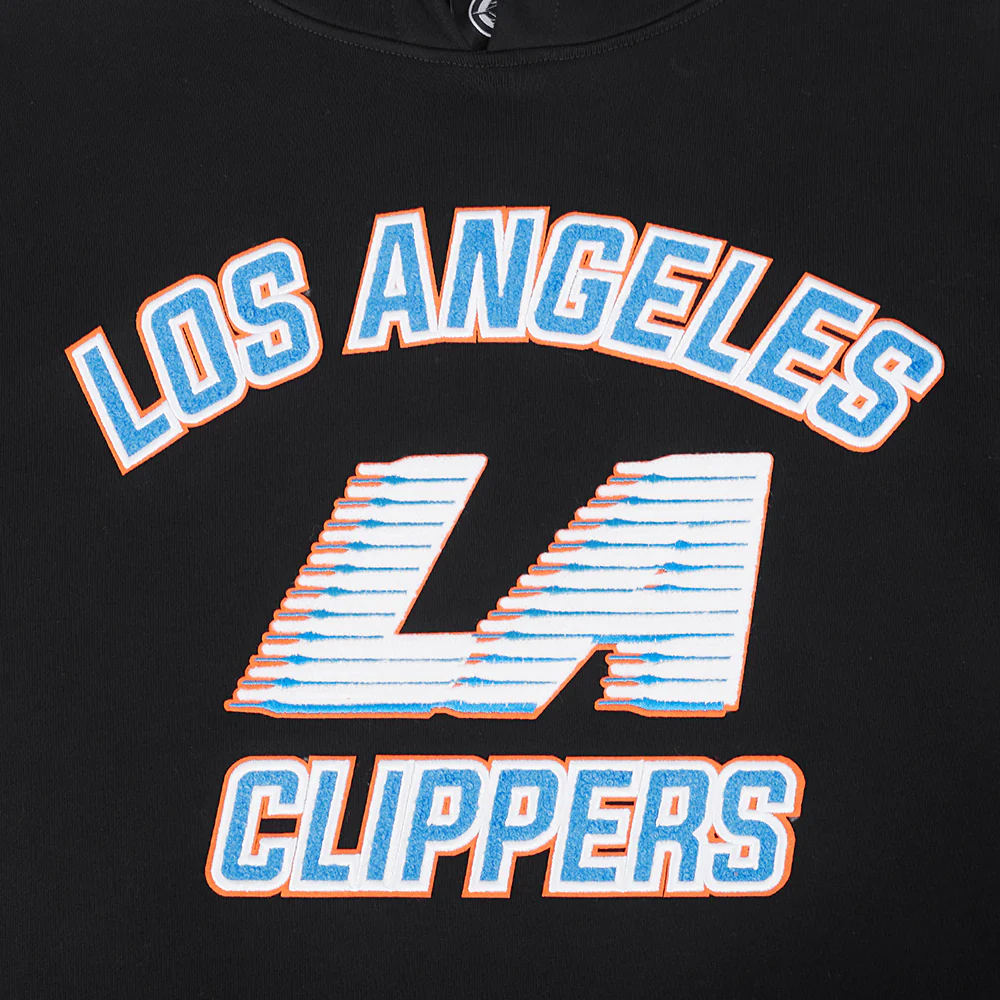 NBA LOS ANGELES CLIPPERS CITY EDITION 25-26 MEN'S RIB FLC PO HOODIE (BLACK/ORANGE) - Image 5
